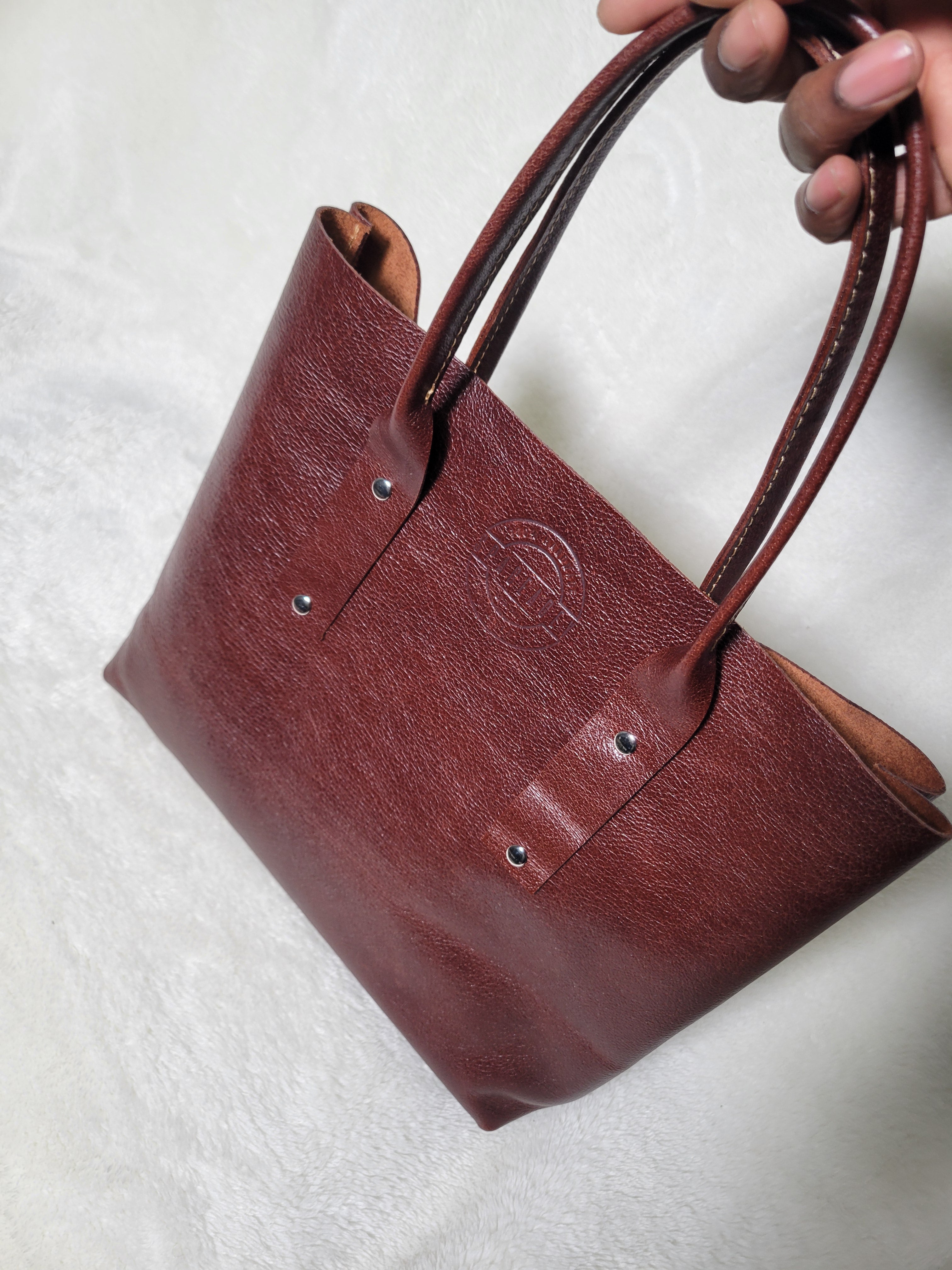 Small leather tote